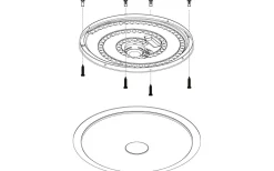Lanciano Plafond 56cm LED 3000-5000K 33W med Fjärrkontroll Vit