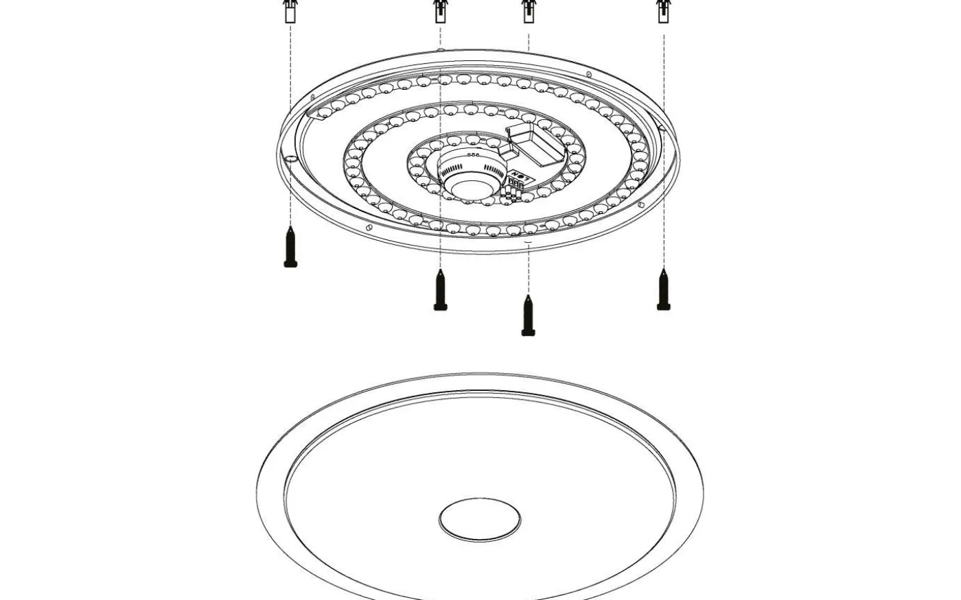 Lanciano Plafond 56cm LED 3000-5000K 33W med Fjärrkontroll Vit