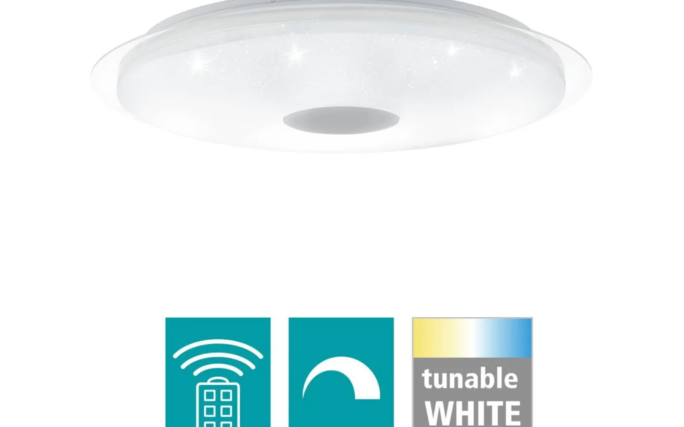 Lanciano Plafond 66cm LED 3000-5000K 36W med Fjärrkontroll Vit