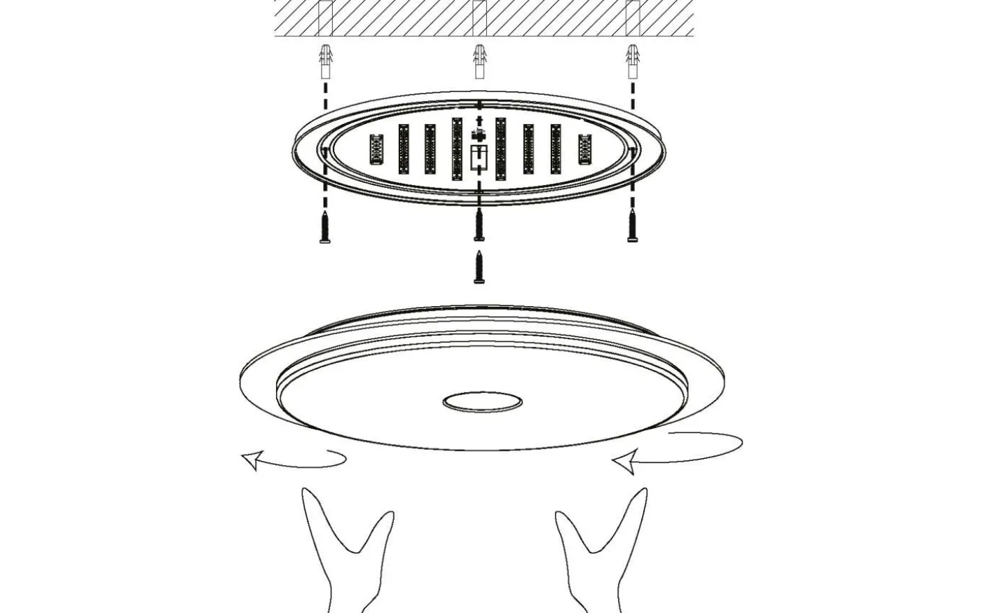 Lanciano Plafond 66cm LED 3000-5000K 36W med Fjärrkontroll Vit