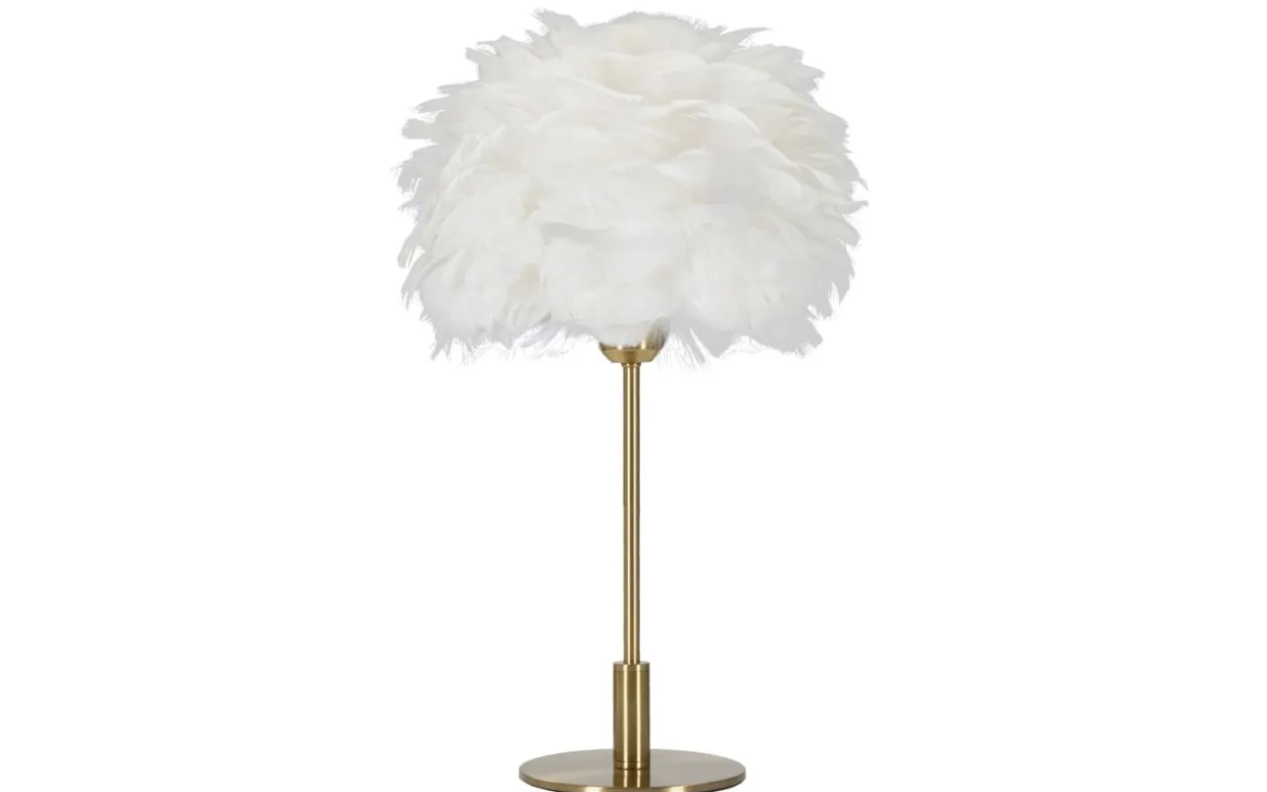 Largo Bordslampa Kullfjäder 50cm Vit/Guld