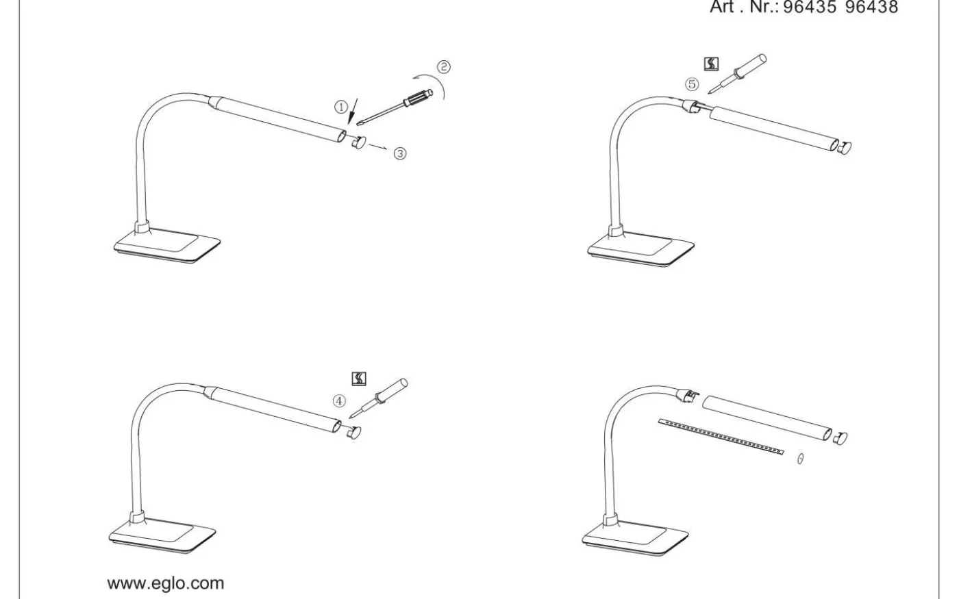 Laroa Skrivbordslampa 33cm LED 4000K 3,5W Svart