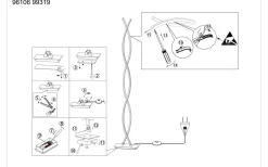 Lasana 3 Golvlampa 142cm LED 3000K 32W Svart