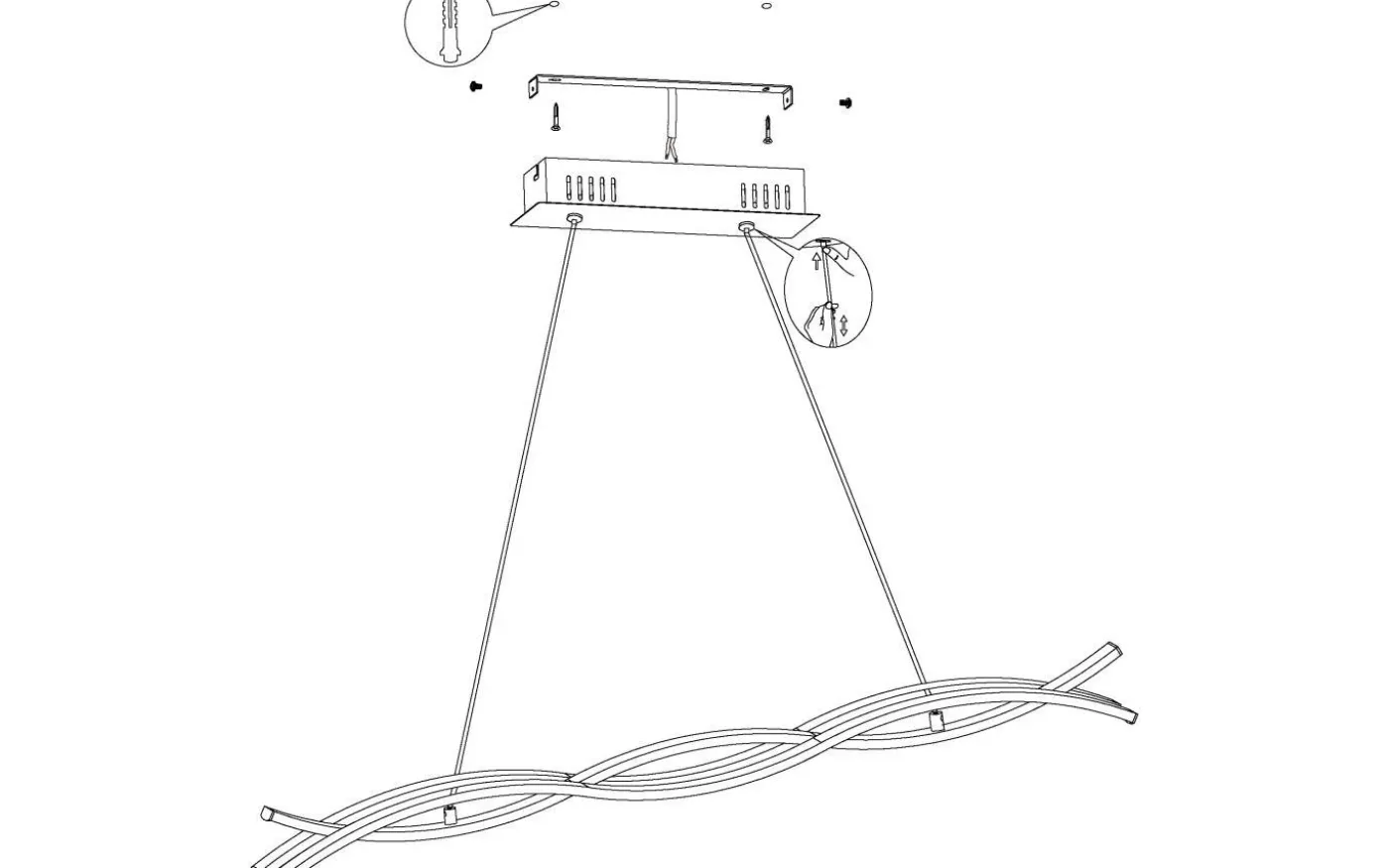 Lasana 3 Taklampa 99cm LED 3000K 36W Svart