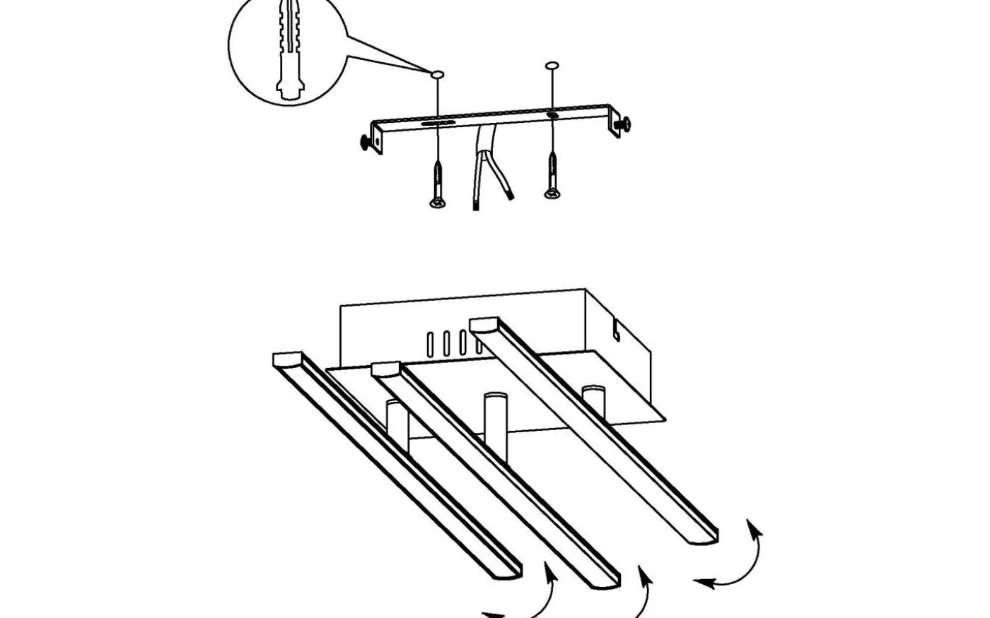 Lasana Plafond 50cm LED 3000K 10,5W Svart