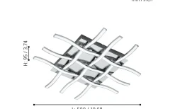 Lasana Plafond 50cm LED 3000K 36W Krom