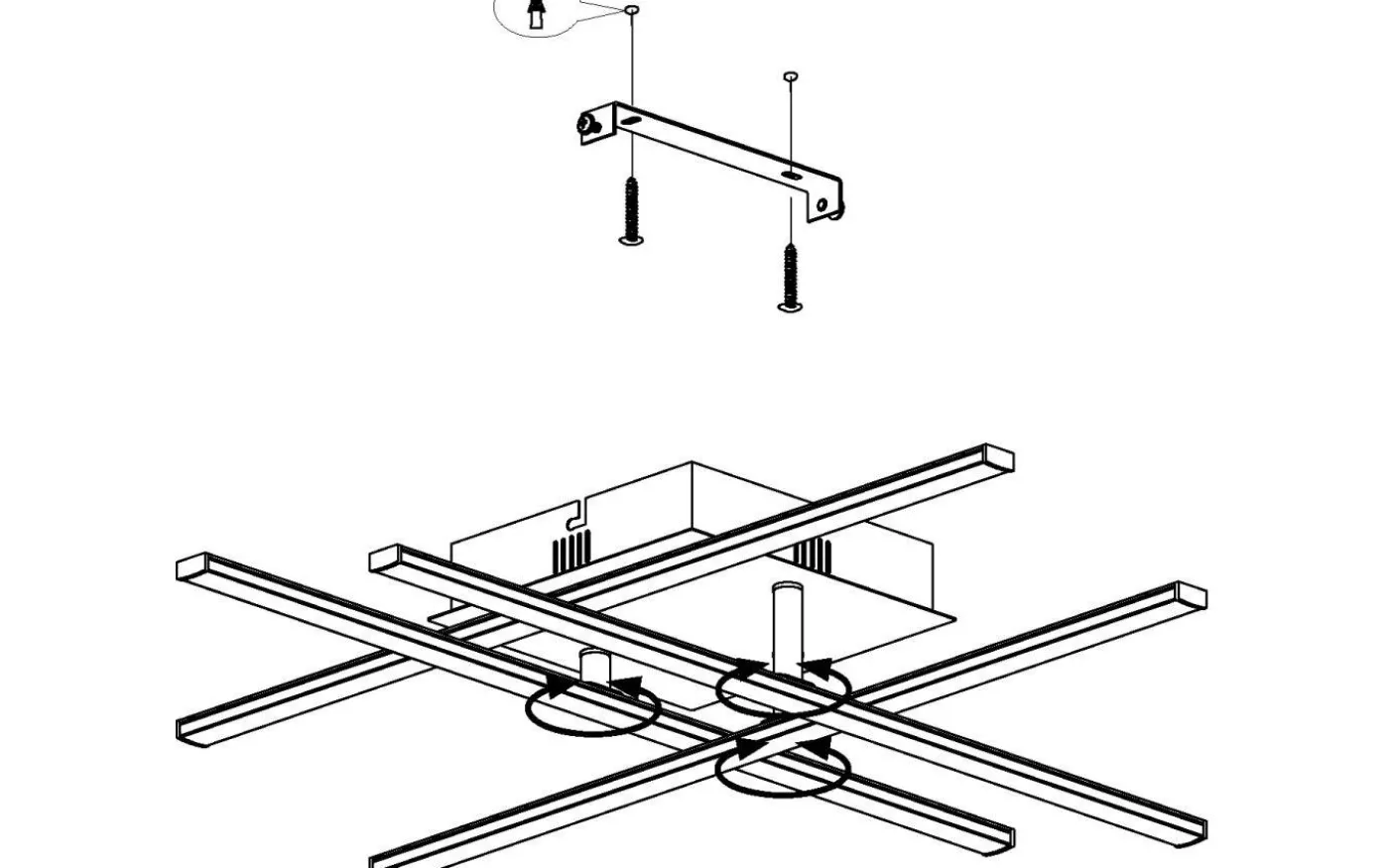 Lasana Plafond 50cm LED 3000K 21W Svart