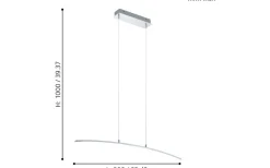 Lasana Taklampa 90cm LED 3000K 15W Krom