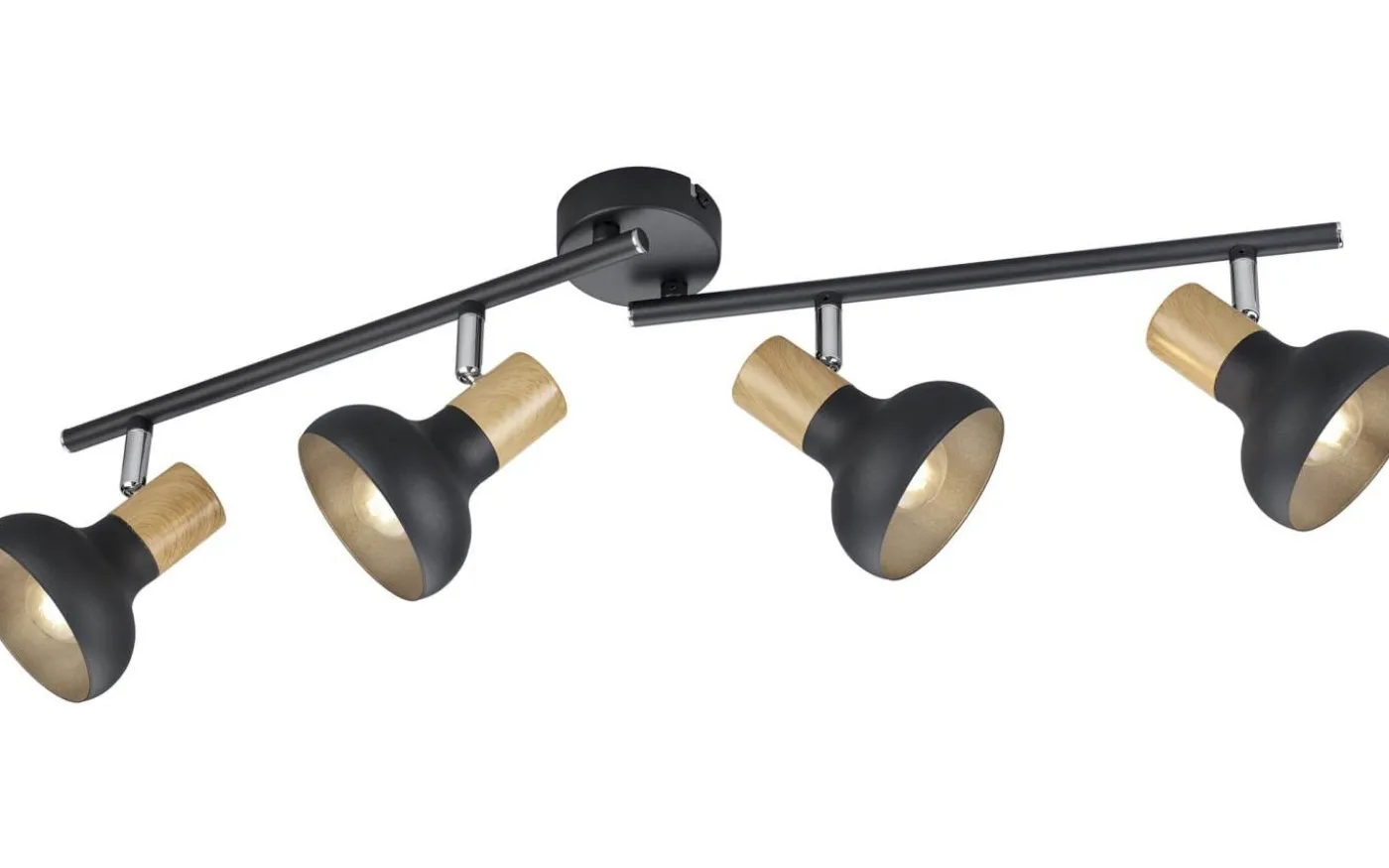 Latika Spotlight 4-delad E14 matt svart/trä