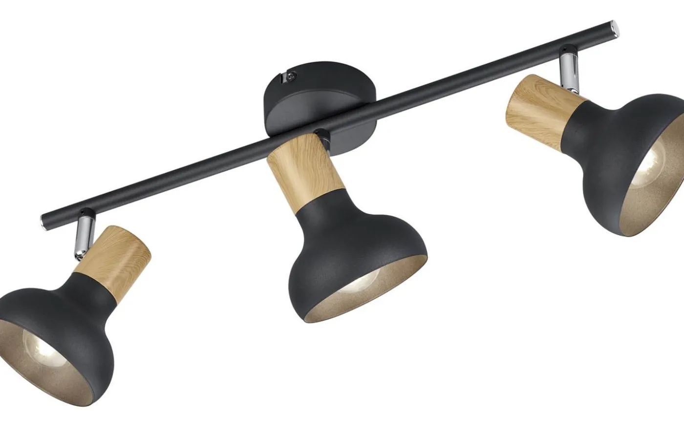 Latika Spotlight 3-delad E14 matt svart/trä