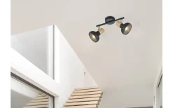 Latika Spotlight 2-delad E14 matt svart/trä