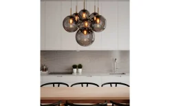 Laura Taklampa 53cm Svart/Rökgrå Glas