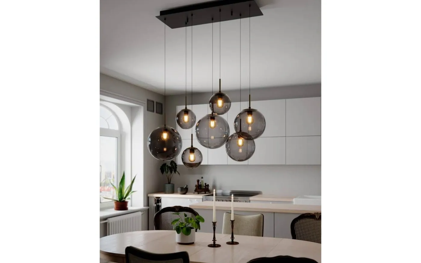 Laura Taklampa 86cm Svart/Rökgrå