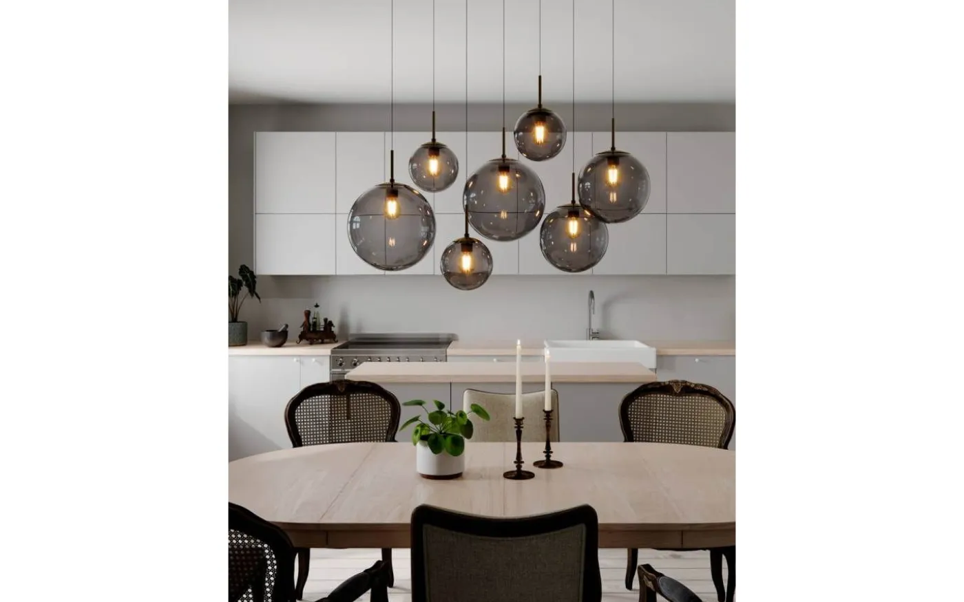 Laura Taklampa 86cm Svart/Rökgrå