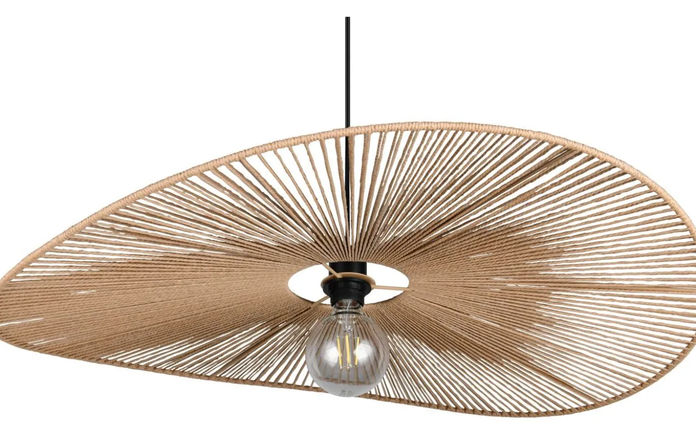 Laurine Taklampa 78cm E27 brun/pappersgarn