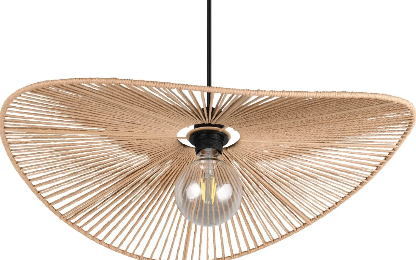 Laurine Taklampa 58cm E27 brun/pappersgarn