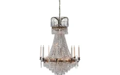 Läckö Kristallkrona Antik 66cm 9xE14