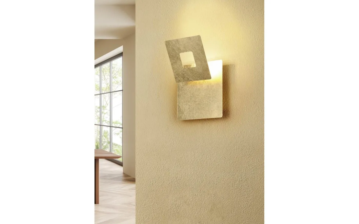 Leano Vägglampa LED fyrkantig guld