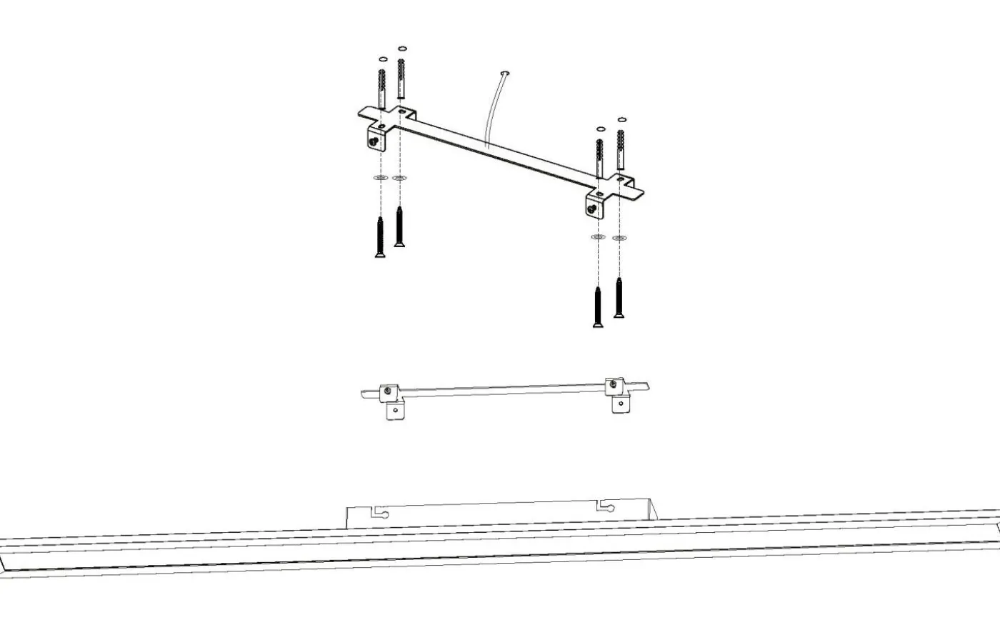 LED Plafond 119,5cm LED 2700-6500K 30W med Fjärrkontroll Vit