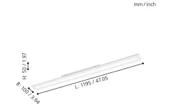 LED Plafond 119,5cm LED 2700-6500K 30W med Fjärrkontroll Vit