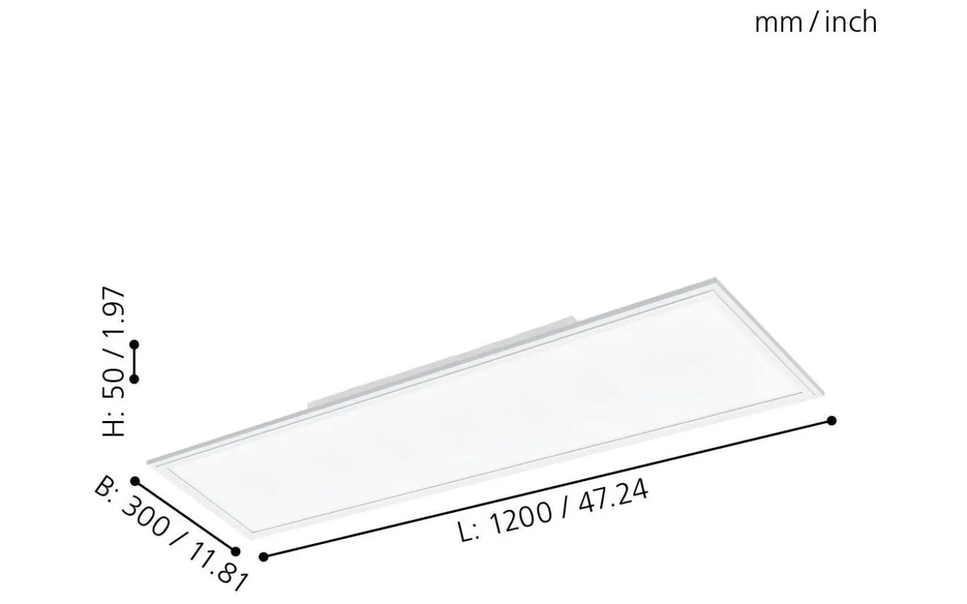 LED Plafond 120cm LED 2700-6500K 30W med Fjärrkontroll Vit