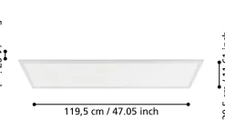 Led Plafond 119,5cm LED 4000K 35W Vit