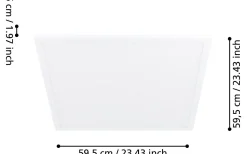 Led Plafond 59,5cm LED 4000K 35W Vit