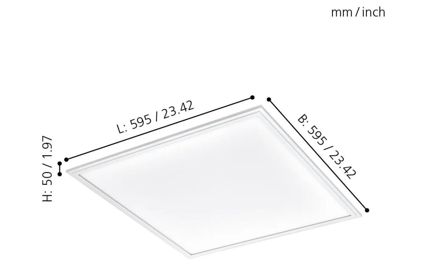 Led Plafond 59,5cm LED 4000K 33W Vit