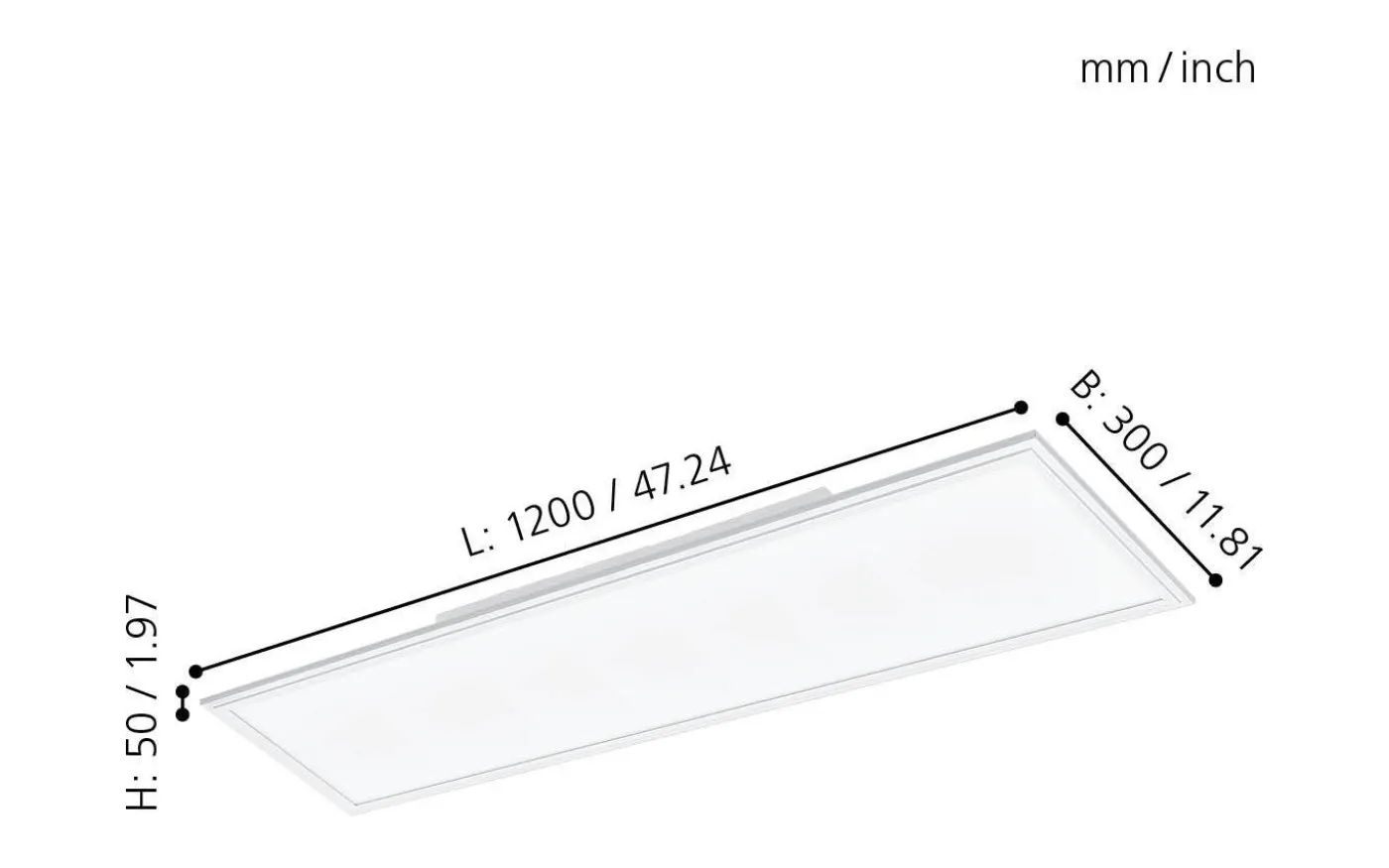 Led Plafond 120cm LED 4000K 33W Vit