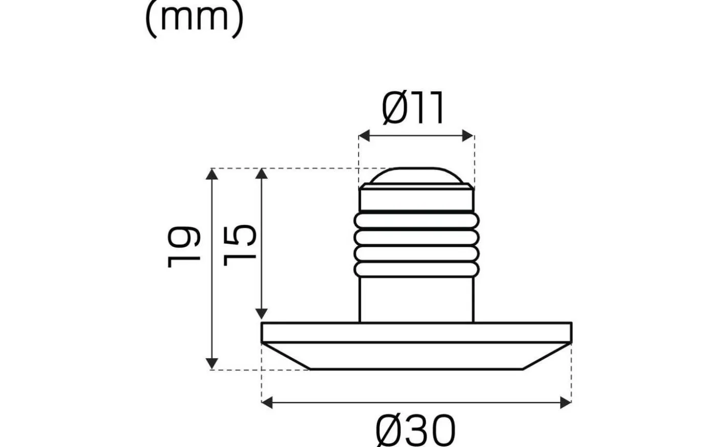 LED-Spot för Slang 16mm, 2700K 80lm 1,2W 350mA Vit