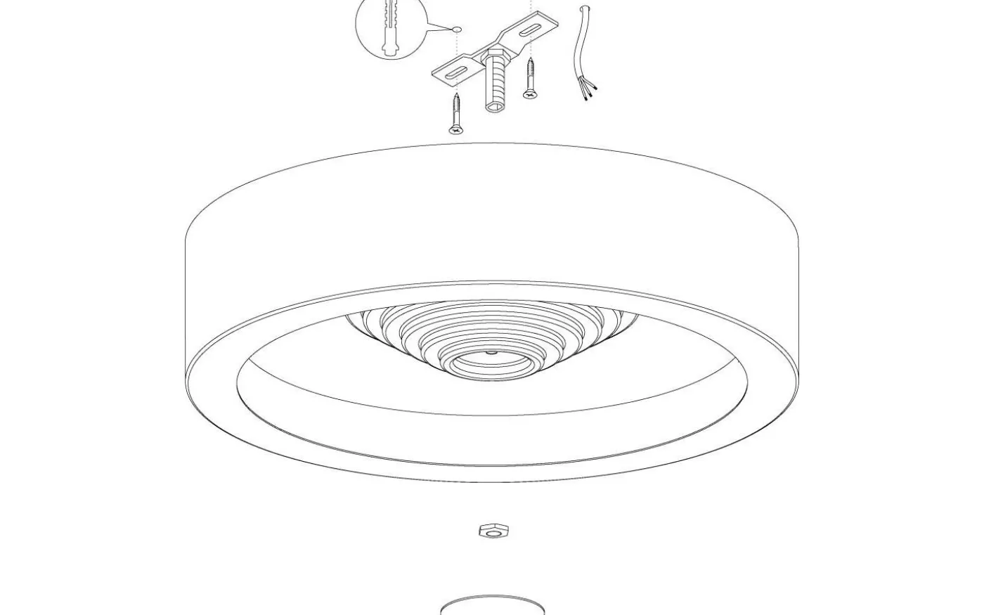 Leganes Plafond 45,5cm LED 3000K 25,5W Vit