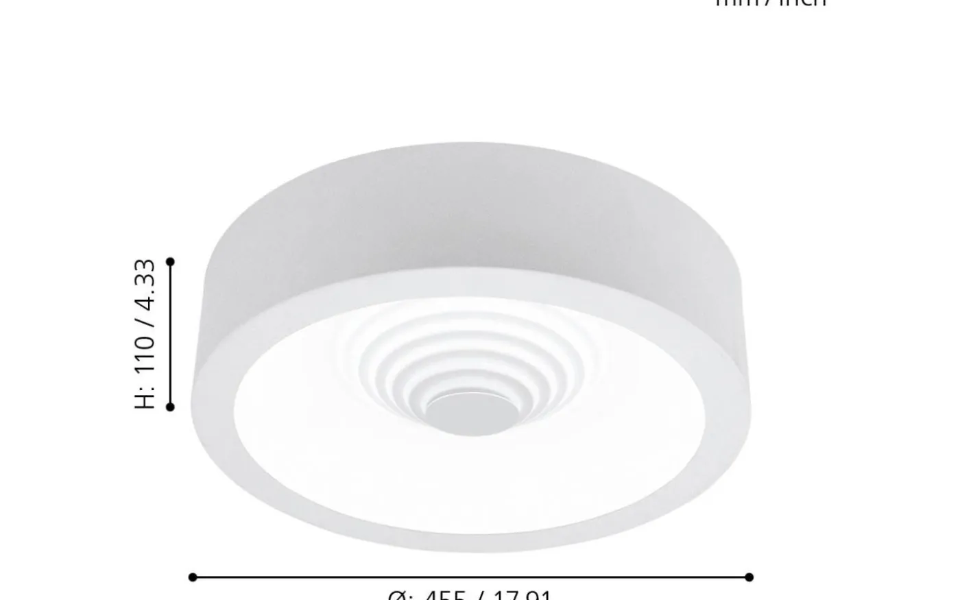 Leganes Plafond 45,5cm LED 3000K 25,5W Vit