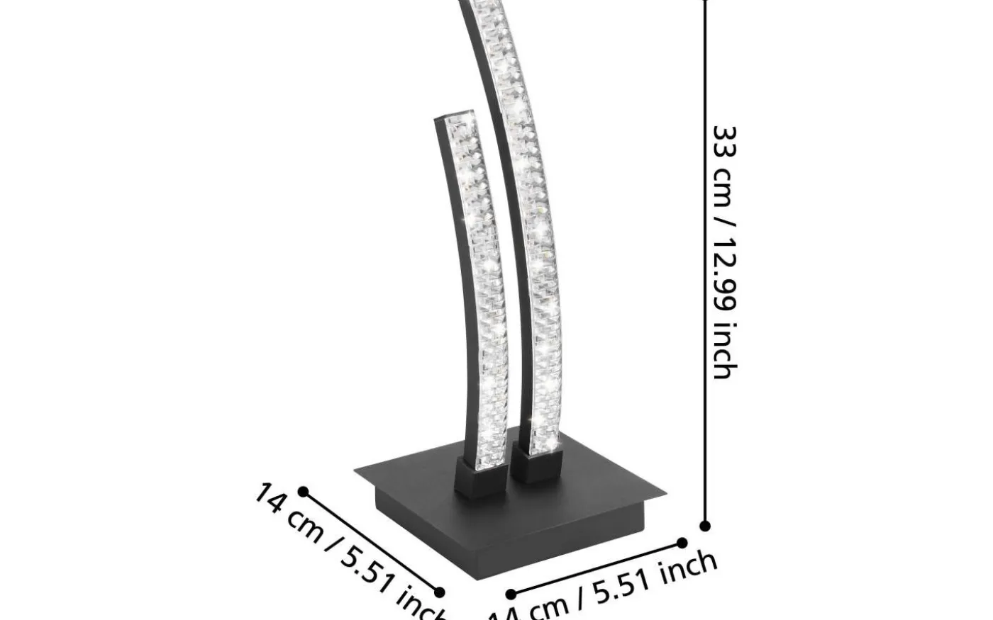 Lejias Bordslampa 33cm LED 3000K 8W Svart