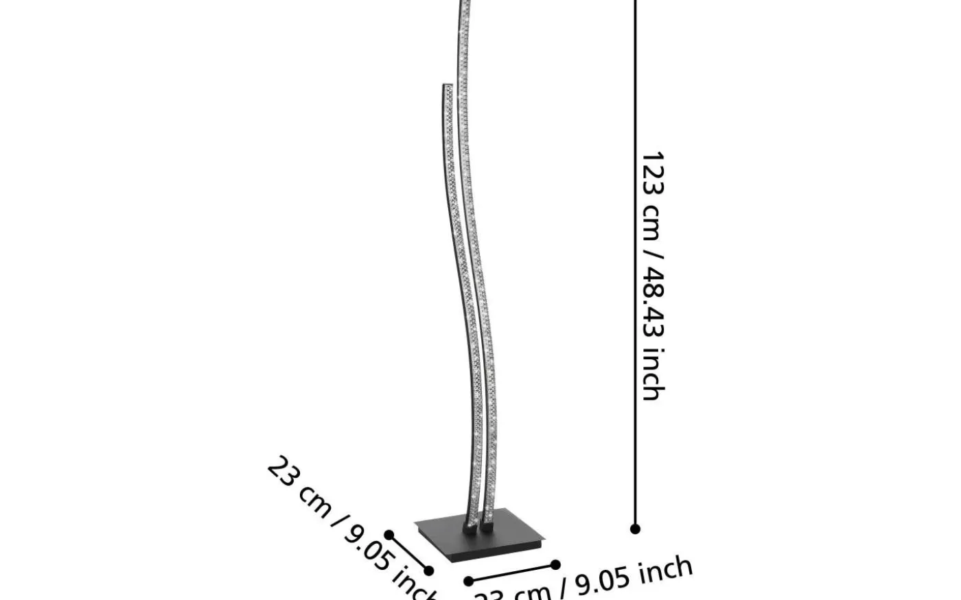 Lejias Golvlampa 123cm LED 3000K 16W Svart