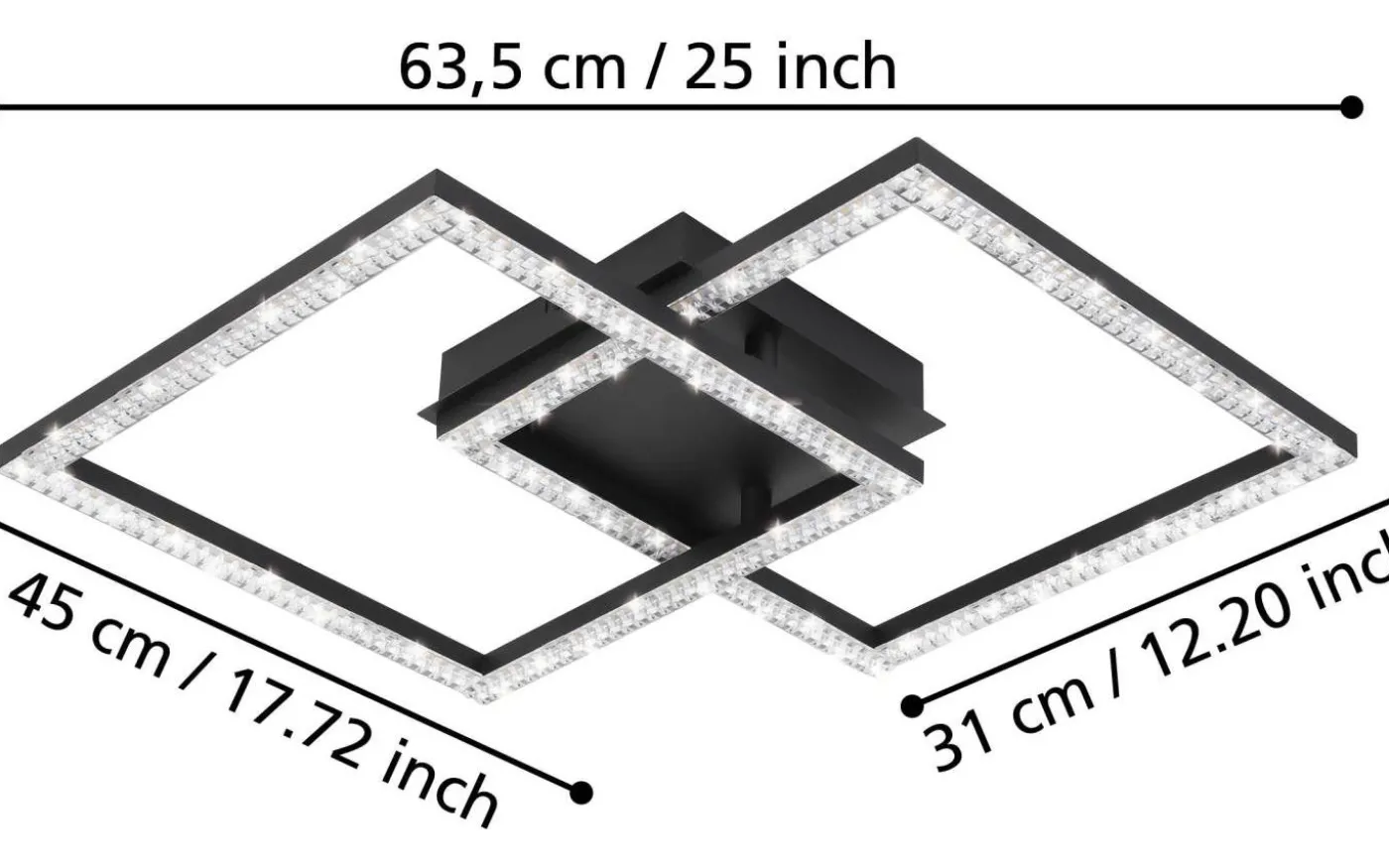 Lejias Plafond 45cm LED 3000K 21W Svart