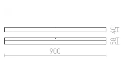 Levia Vägglampa Krom 90cm LED 18W IP44 3000K