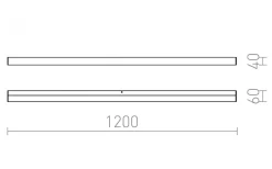 Levia Vägglampa Krom LED 120cm 24W IP44 3000K