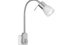 Levisto Spotlight för vägguttag E14 borstad stål