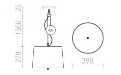 Levita Taklampa med hiss Svart/Krom E27
