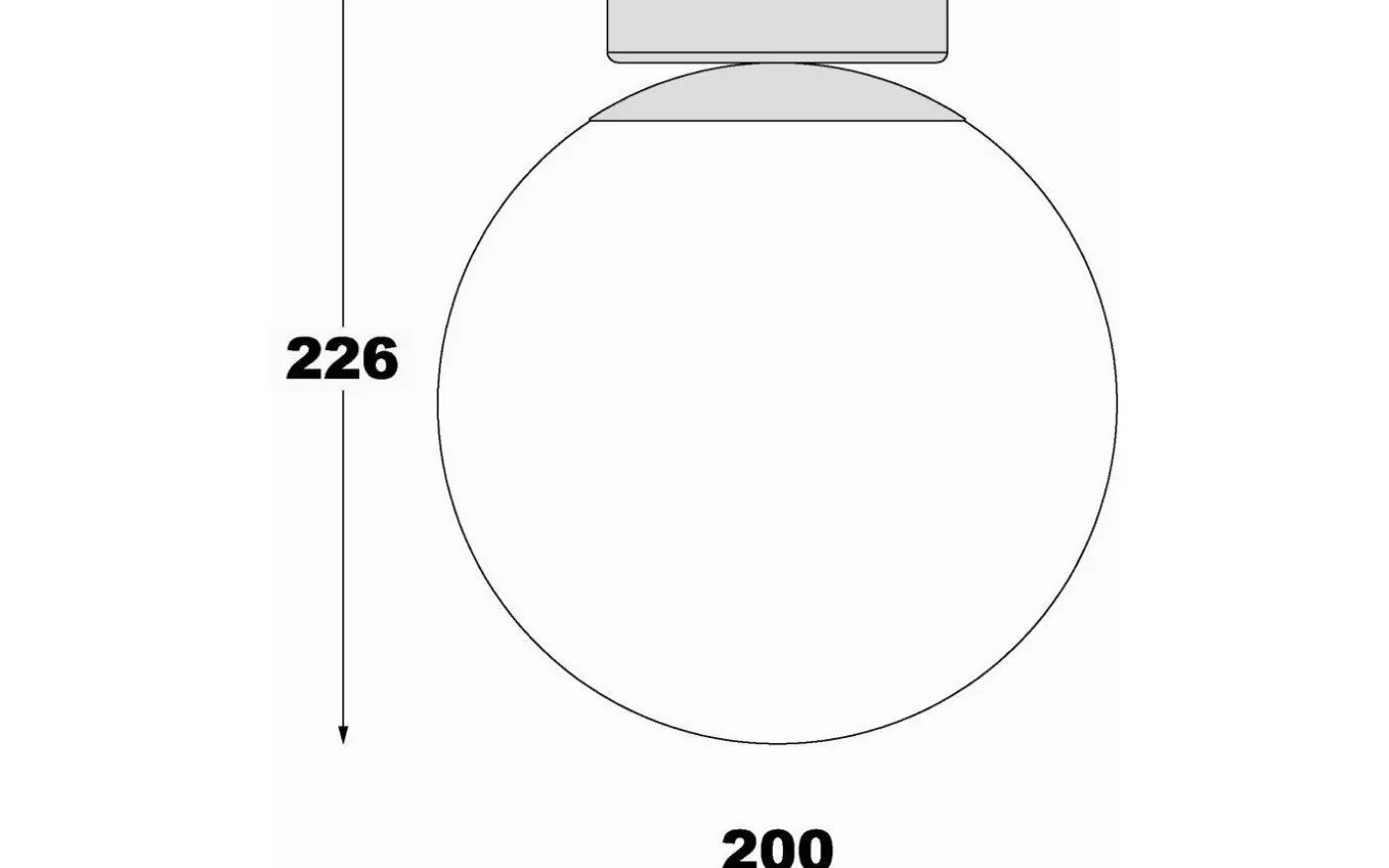 Lido Plafond 20cm Krom/Opalvit IP23