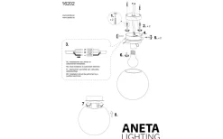 Lido Plafond 20cm Svart/Opalvit IP23