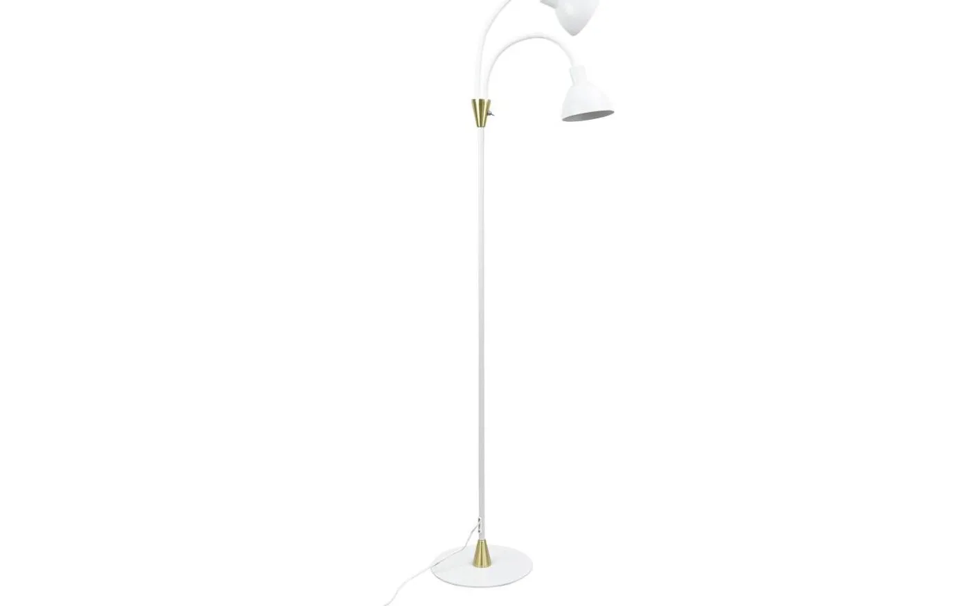 Lilje Golvlampa 135cm Dubbel Vit/Mässing