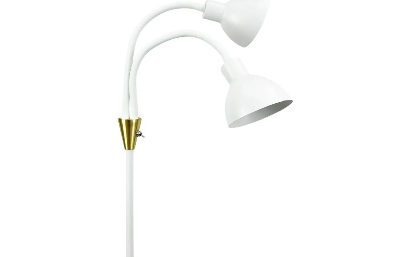 Lilje Golvlampa 135cm Dubbel Vit/Mässing