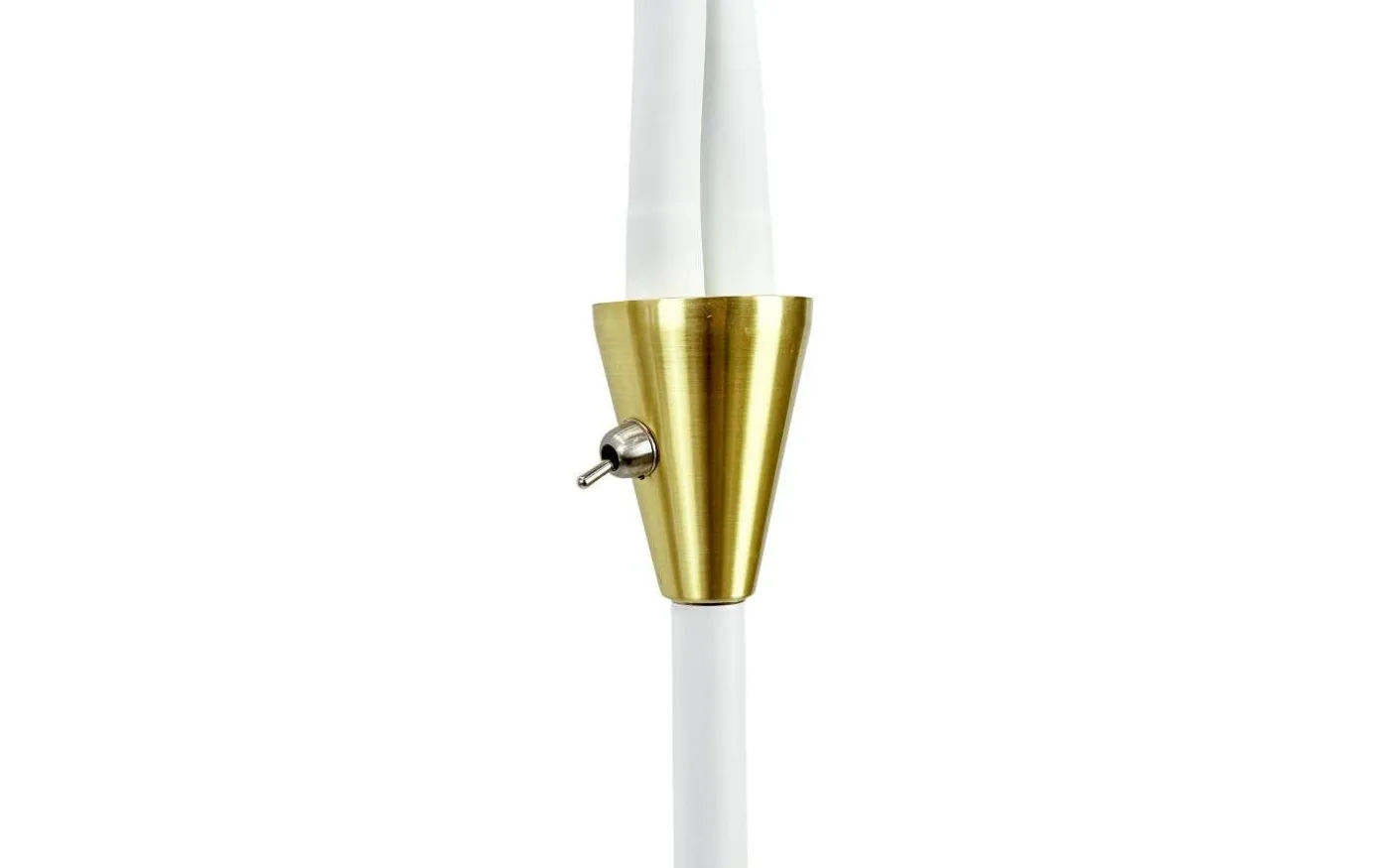 Lilje Golvlampa 135cm Dubbel Vit/Mässing