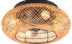 Lillesand Takfläkt 50cm 4xE27 brun/pappersgarn