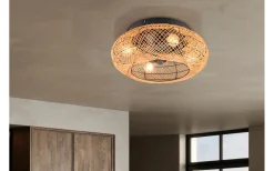 Lillesand Takfläkt 50cm 4xE27 brun/pappersgarn