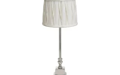 Linné Bordslampa 49cm Krom/Offwhite Plissé
