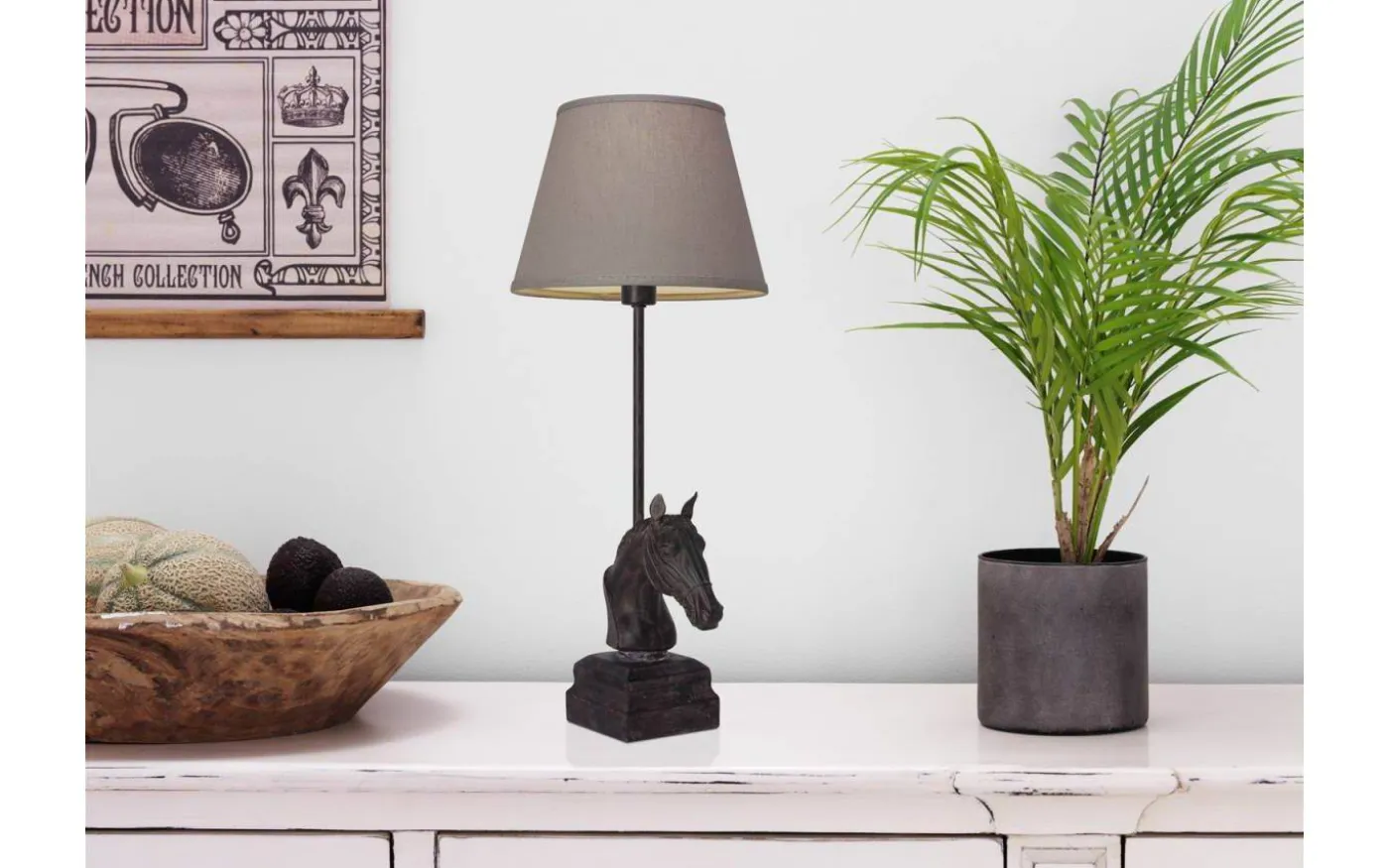 Linne Lampskärm Ø20cm Grå