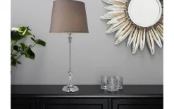 Linne Lampskärm Oval 32cm Grå