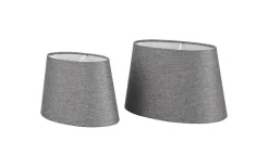 Linne Lampskärm Oval 28cm Grå